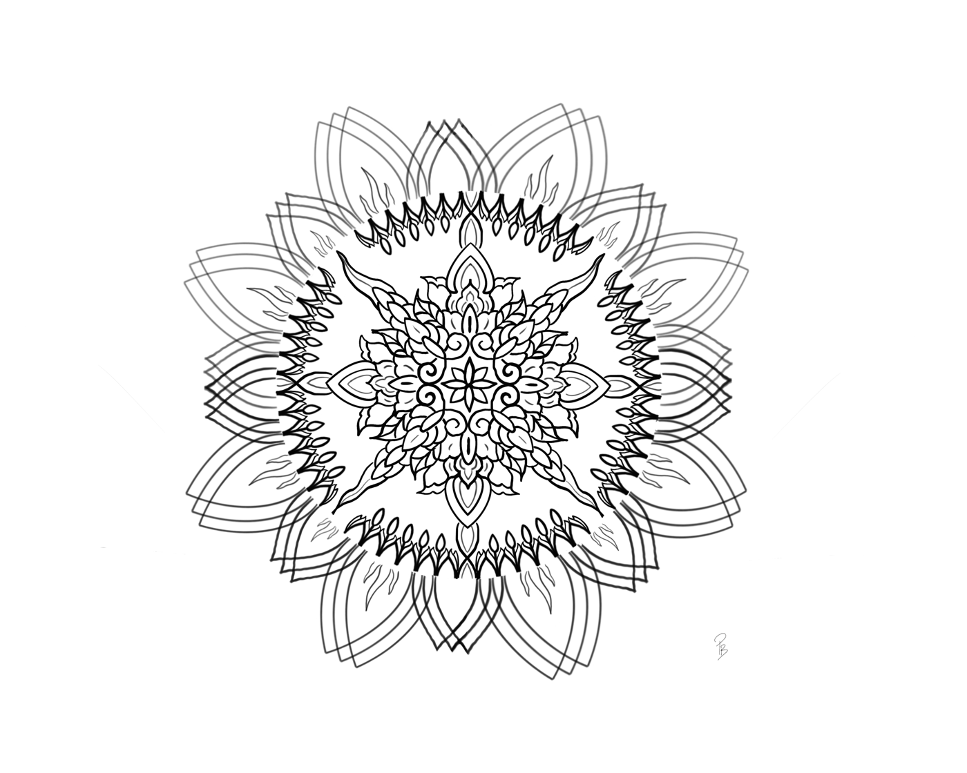 Fire mandala illustration by Preet