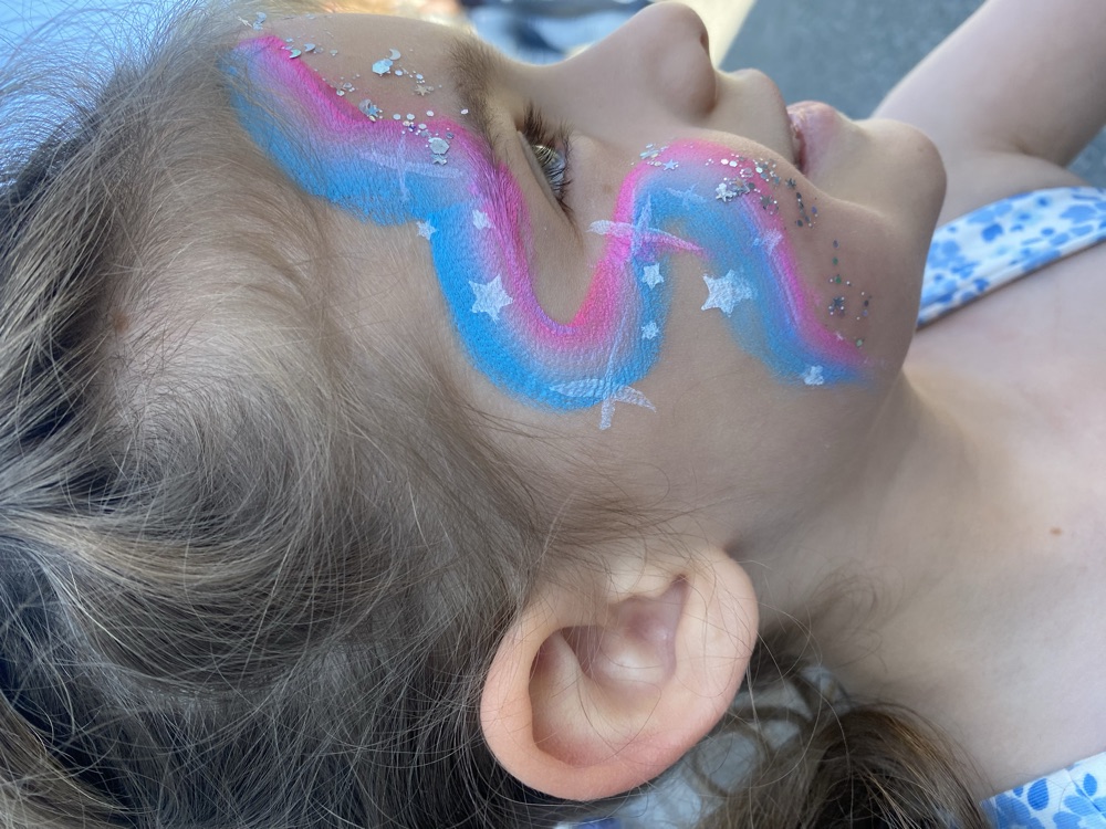Kids face paint at St Johns Farmers Market 18th Birthday